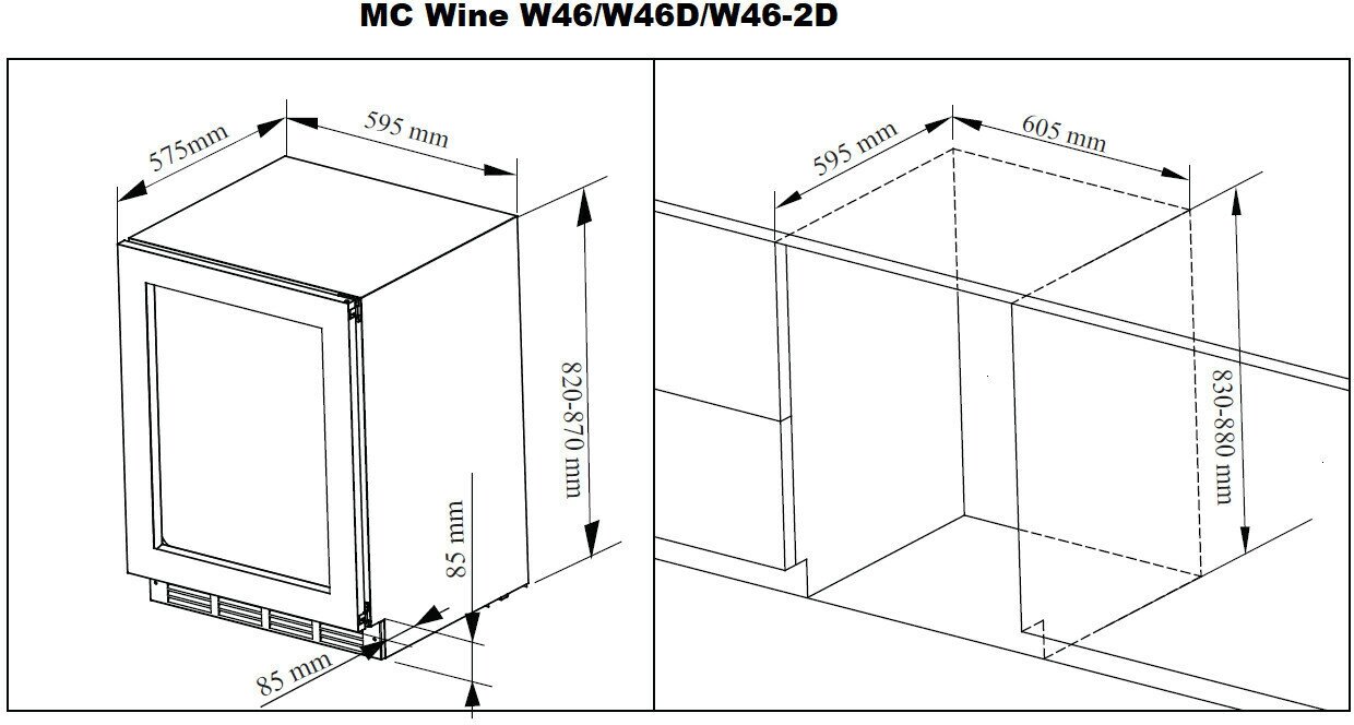 Встраиваемый винный шкаф MC Wine W46DB