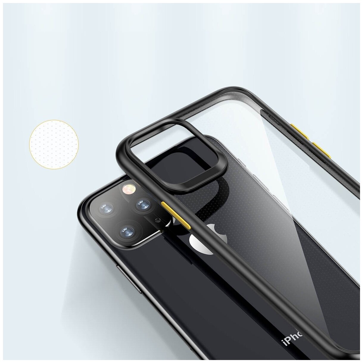 Чехол накаладка Rock Guard Pro Protection Case для Apple iPhone 11 Pro Max, прозрачный черный