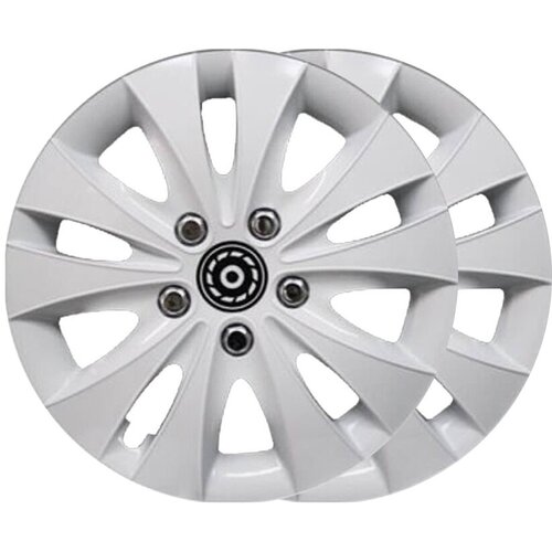 Колпак колеса R-15 декор шторм белый комплект