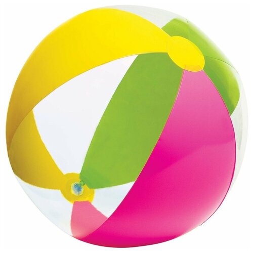 надувной мяч с перьями диаметр 40 см Пляжный мяч Intex Paradise Balls 59032, разноцветный