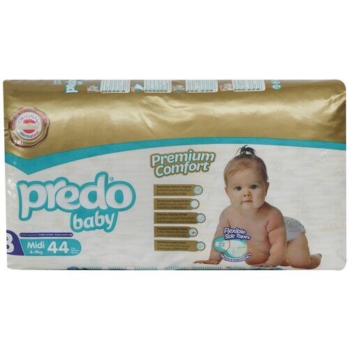 Подгузники Predo baby u21163 4-9кг 44шт подгузники predo baby 3 4 9 кг 44 шт