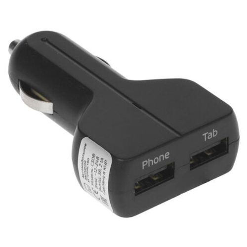 АЗУ 2 USB, 2.1A, micro USB дата-кабель, черный, Prime Line