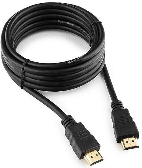 Кабель HDMI Cablexpert , 3.0м, v2.0, 19M/19M, черный, позол. разъемы, экран, пакет