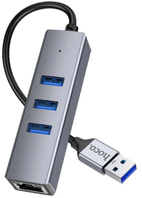 Хаб Гигабитный HOCO HB34 USB-A to USB 30 - 3  + RJ45