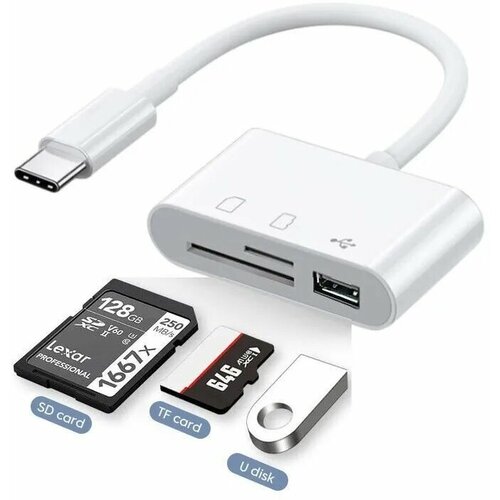 Кардридер 4 в 1 универсальный USB Type C Micro USB, устройство для чтения SD-карт памяти, U-диск, OTG адаптер, конвертер для планшетов