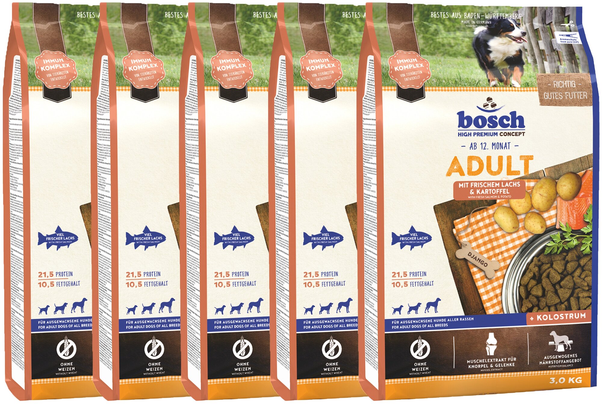 фото Сухой корм для собак Bosch Adult, при чувствительном пищеварении, лосось, с картофелем