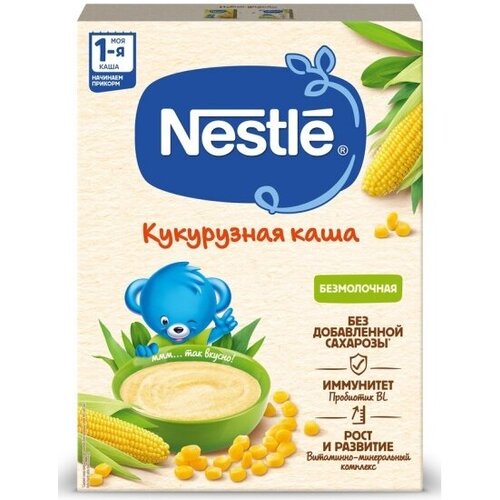 Каша безмолочная Nestle Кукурузная с 4 мес 200 г каша nestle безмолочная кукурузная с 5 месяцев 200 г 4 шт