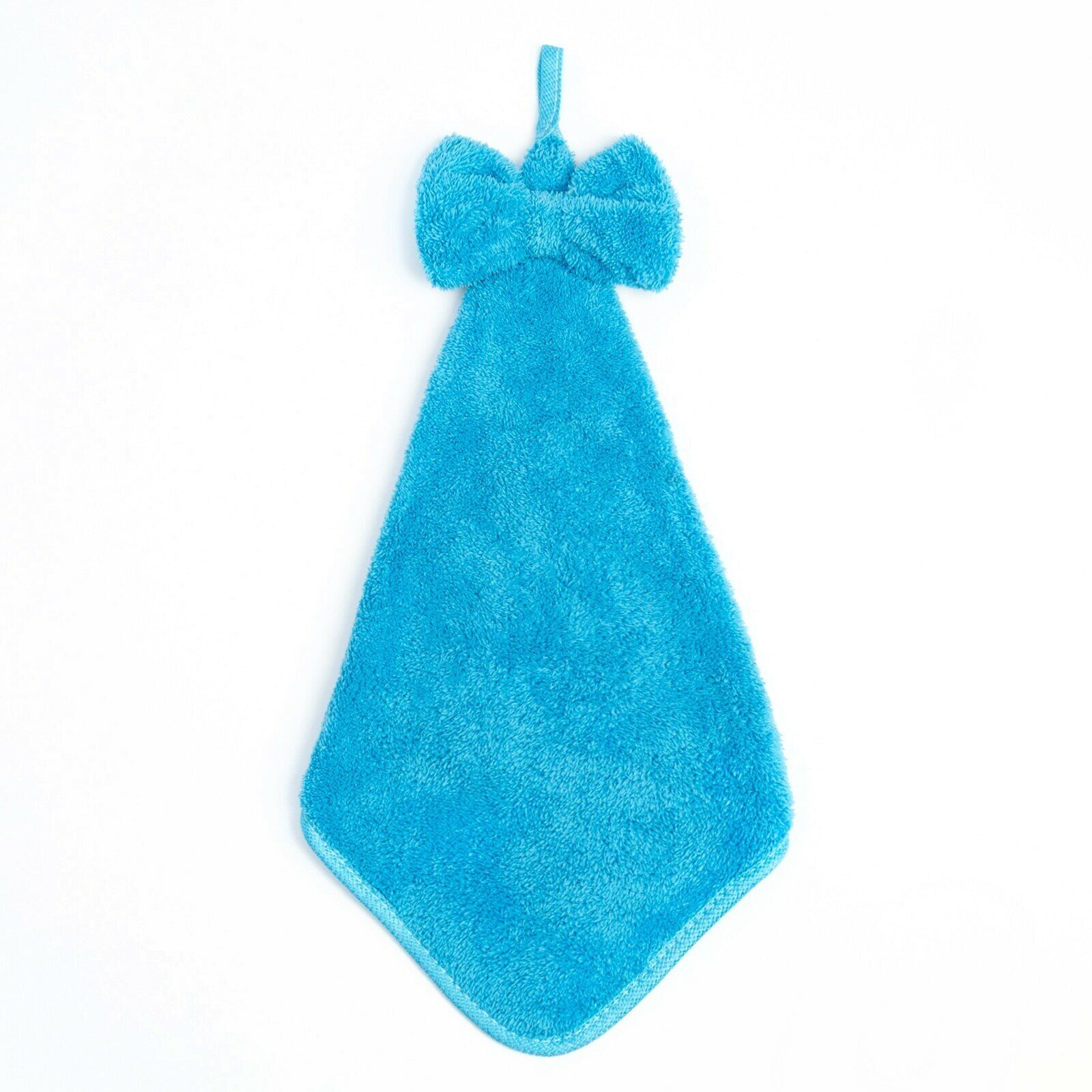 Кухонное полотенце Доляна "Бантик"цв. синий 28х40 см, микрофибра, 100% п/э