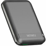 Беспроводной магнитный внешний аккумулятор WiWU Snap Cube 10000mAh чёрный 22w - изображение