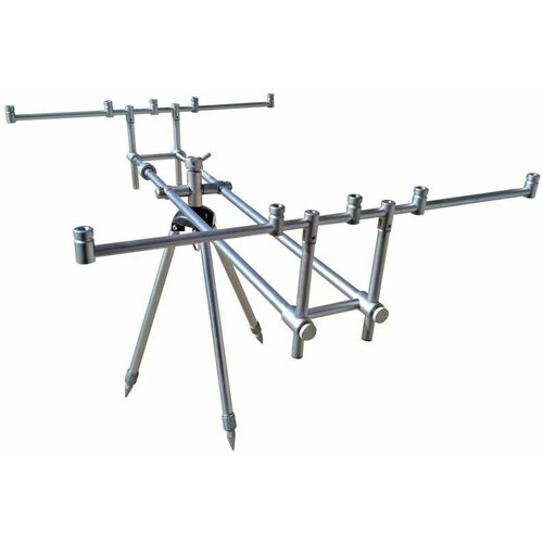 Подставка для рыбалки MIFINE ROD POD TRIPOD на 5 удилища; (85/130см), нержавейка, в чехле, держатель для удочек
