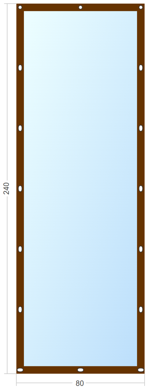 Мягкое окно Софтокна 80х240 см съемное, Французский замок, Прозрачная пленка 0,7мм, Коричневая окантовка, Комплект для установки - фотография № 2