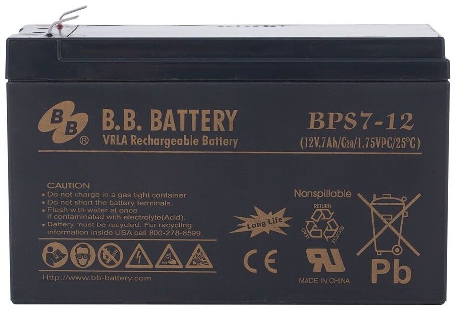 Аккумулятор B. B. Battery BPS7-12 (12V 7000mAh)