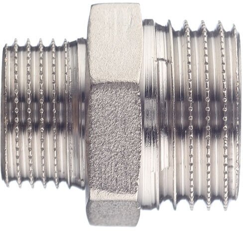 Ниппель Stout 1/2"x3/8" наружная резьба никелированная латунь - фото №4