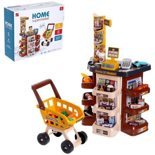игровой модуль супермаркет 47 предметов коричневый 1шт Игровой модуль «Супермаркет», 47 предметов, коричневый