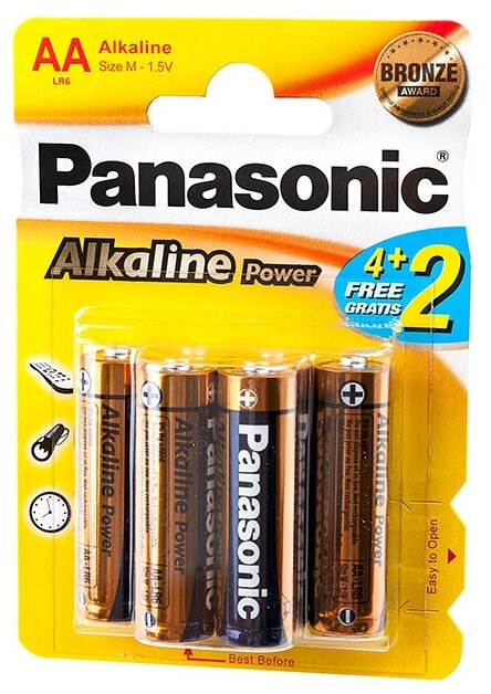 Panasonic Батарейка Panasonic Alkaline Power LR6APB/6BP, 6шт