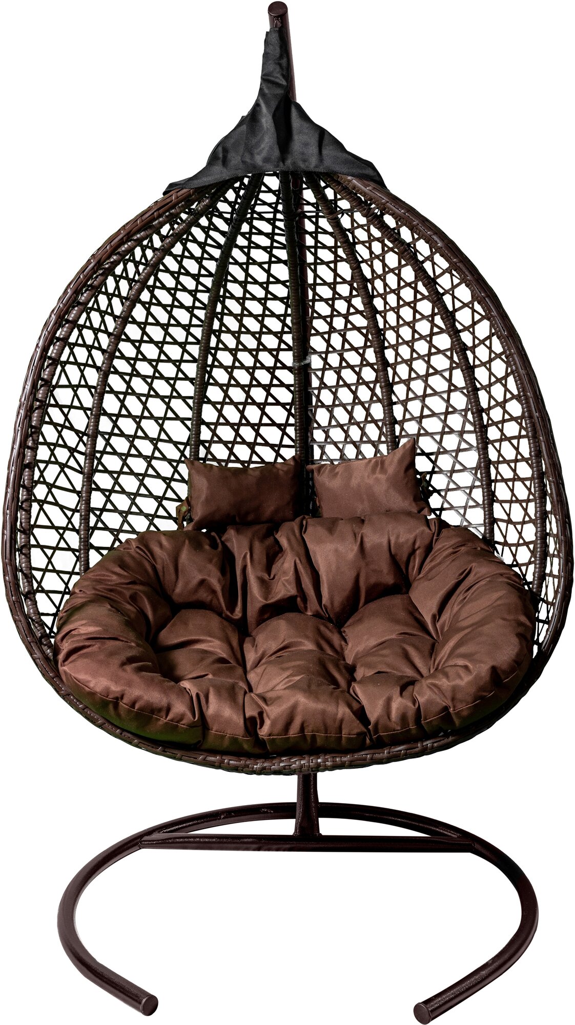 Кресло подвесное двойное Фиджи арт.J4123-MTКОР цв.корзины коричневый, цв.подушки коричневый "Garden story" - фотография № 2