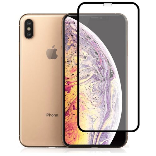 Защитное стекло для Apple IPhone X, Xs (Айфон 10, 10s) на весь экран (Full Cover). Черное.