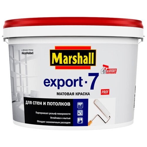 Краска в/д MARSHALL Export-7 BW матовая белая 2,5л белая, арт.81-584-03