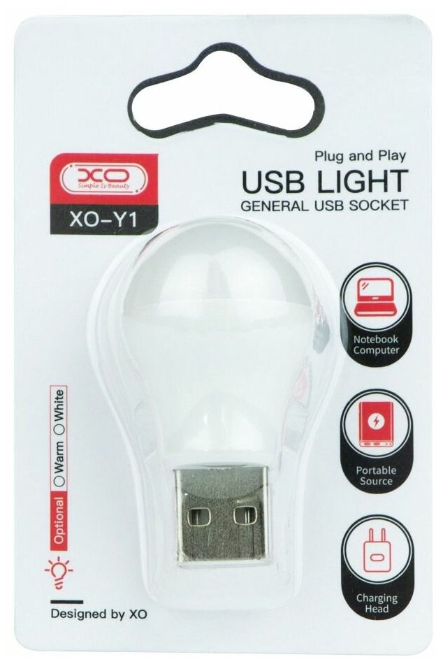 USB Лампочка XO-Y1, USB Светильник, холодный (белый) свет - фотография № 6