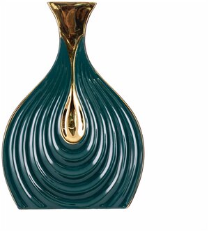 Ваза интерьерная TODI "Golden Emerald" керамика (30х20х6 см.) цвет: зеленый