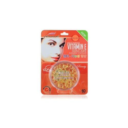 Тайские капсулы для кожи лица, шеи и волос с витамином Е Piaoxiu Multi-purpose Vitamin E Skincare Element Capsules, 60 шт.