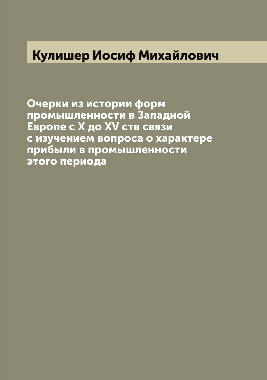 Книга Очерки из истории форм промышленности в Западной Европе с X до XV ств связи с изу... - фото №1