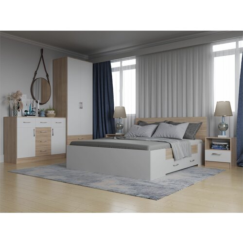 Спальня Беатрис композиция 3 Дуб сонома/Белый