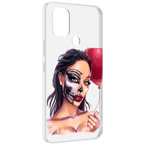 Чехол MyPads девушка-с-гримом женский для Nokia C31 задняя-панель-накладка-бампер