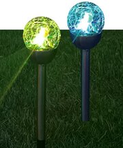 Светильник светодиодный SMD мультиколор садовый в форме шара из битого стекла аккум. AA NI-MH 200мА. ч (уп.2шт) космос KOC_SOL201L