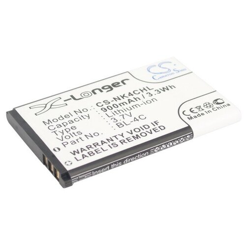 Аккумулятор Cameron Sino CS-NK4CHL для Fly BL4505, Nokia BL-4C, teXet 900 мАч черный cameron sino 800ma battery for audioline 5015