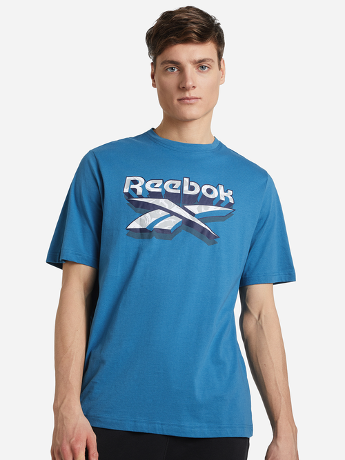 Футболка Reebok GS 3D STACKED VECTOR SS, размер M, синий