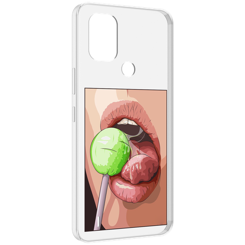 Чехол MyPads зеленый-чупа-чупс женский для Nokia C31 задняя-панель-накладка-бампер