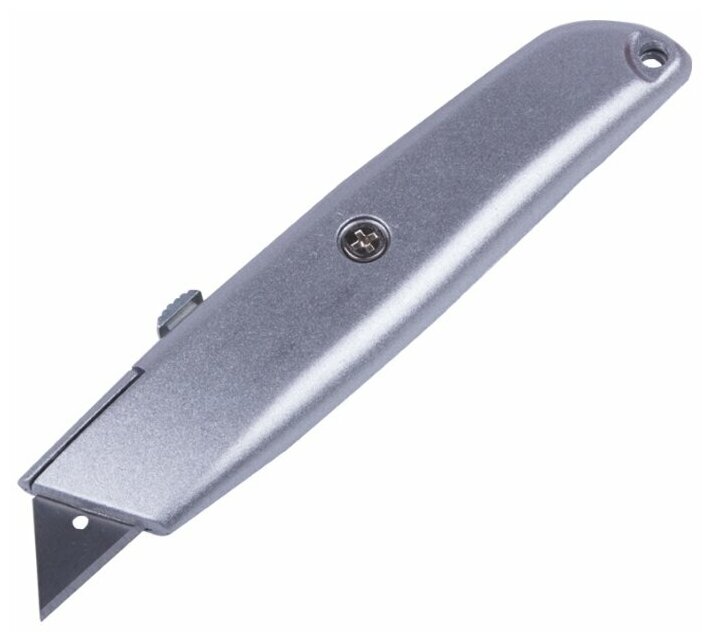 Нож с трапециевидным выдвижным лезвием из металла (форма лезвия: трапеция)