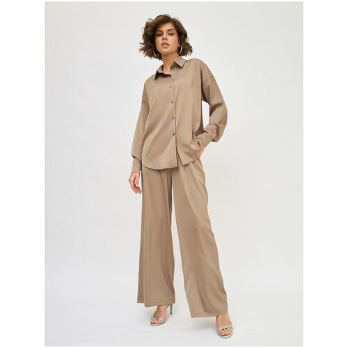 фото Женский костюм olya stoff атласный, пижамный, бирюзовый, 48 olya stoforandova