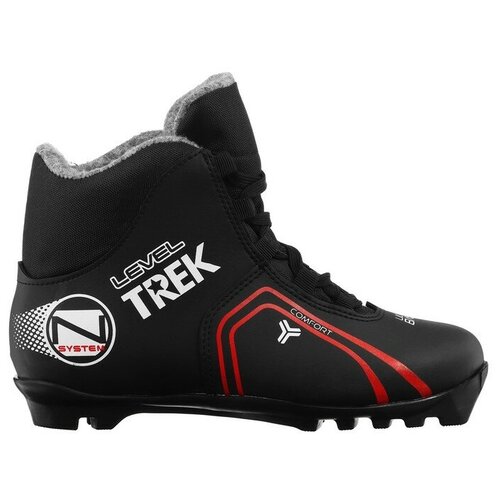 Trek Ботинки лыжные TREK Level 2 NNN ИК, цвет чёрный, лого красный, размер 35