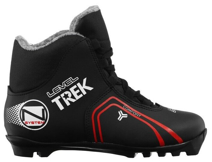 Ботинки лыжные Trek Level 2 NNN ИК, цвет чёрный, лого красный, размер 36 Trek 3858036 .