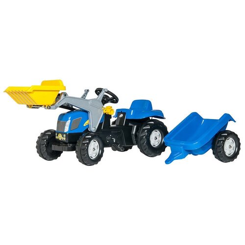 Веломобиль Rolly Toys Kid New Holland T7040 023929, синий/серый/желтый трактор new holland falk с педалями