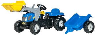 Веломобиль Rolly Toys Kid New Holland T7040 023929, синий/серый/желтый