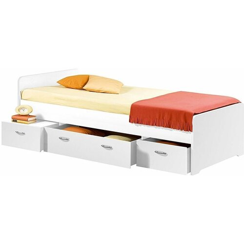 Кровать односпальная Боро 3 ящика (белый / 90x200)