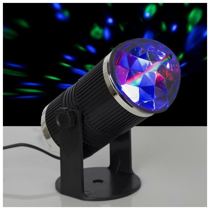 Проектор «Хрустальный диско-шар» 9.5 см, свечение RGB, 12 В