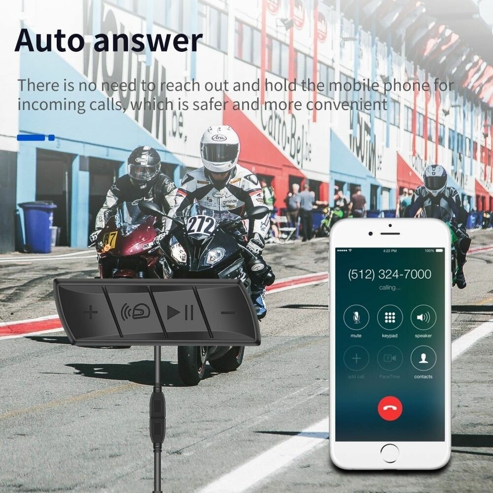 Беспроводная водонепроницаемая Bluetooth 50 гарнитура M7 для мотоциклетного шлема черная