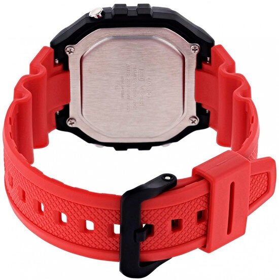 Наручные часы CASIO W-218H-4B, черный, красный - фотография № 3