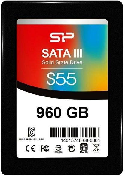 Твердотельный накопитель SSD 2.5 960 Gb Silicon Power S55 Read 540Mb/s Write 480Mb/s TLC SP960GBSS3S55S25