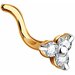 Пирсинг в нос Diamant online, красное золото, 585 проба, бриллиант, средний вес 0.21 гр.