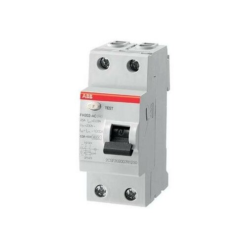 Выключатель дифференциальный УЗО ABB 2P FH202 AC-40/0,03A (1шт) Оригинал, Италия узо abb fh202 ac 40 0 3 2 х полюсное тип ac 40a 300ma 2 модуля