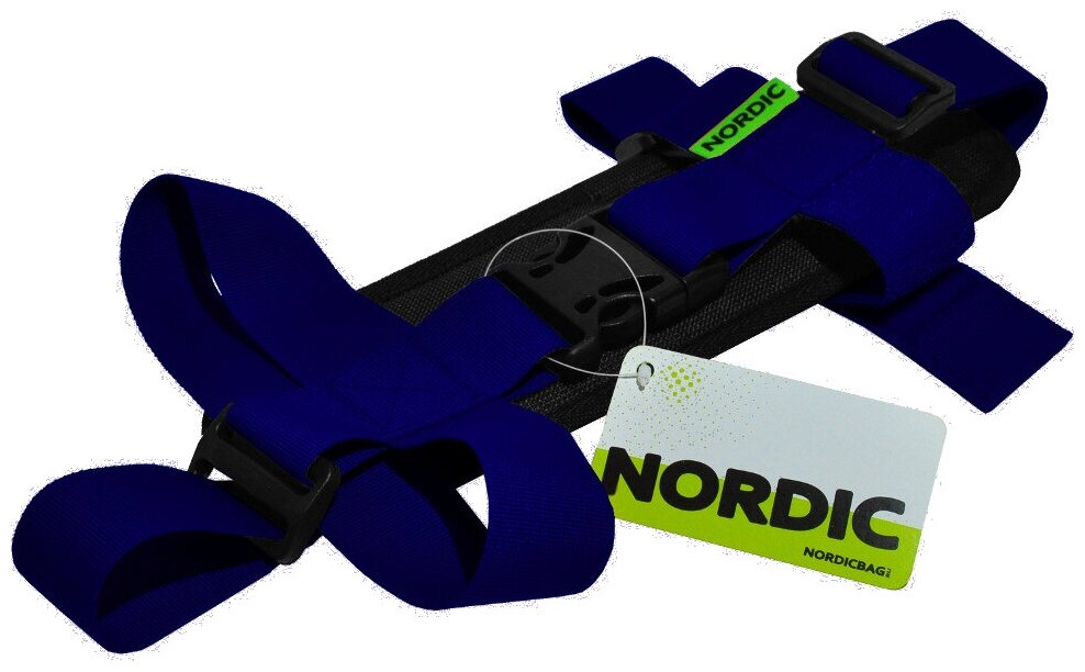 Ремень для горных лыж с наплечником Nordic Skistrap Plus, синий, 100 см.