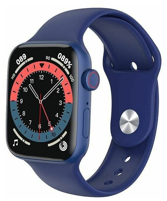 Умные смарт часы HW22 Smart Watches PRO6 (IOS/Android) с Full touch экраном , приемом-ответом звонков , тонометром, пульсоксиметром, электрокардиографом, шагомером, личным тренером, 44 мм. (Синий)