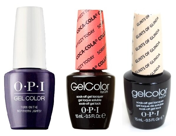 Гель-лак OPI GELCOLOR, Комплект 3 цвета.(1. Turn On the Northern Lights! 2. Sorry I'm Fizzy Today 3. Glints of Glinda) Объем 15 мл.