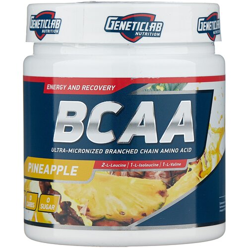 Аминокислота Geneticlab Nutrition BCAA 2:1:1, ананас, 250 гр. geneticlab bcaa 2 1 1 250 гр фруктовый пунш