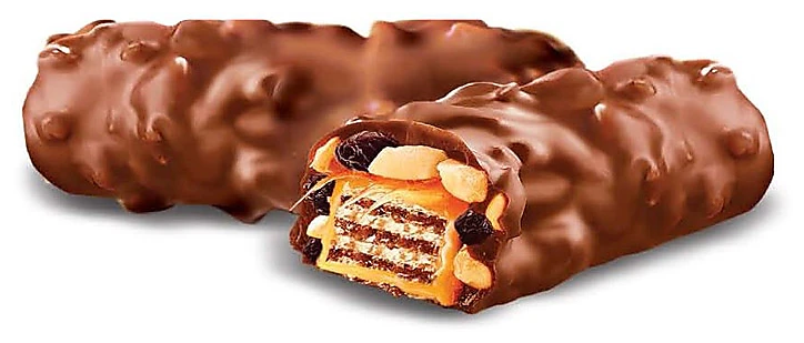 Вафли с изюмом и арахисом, в молочно-шоколадной глазури (коробка 2 кг)
